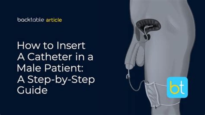 Where does a catheter go in a man?